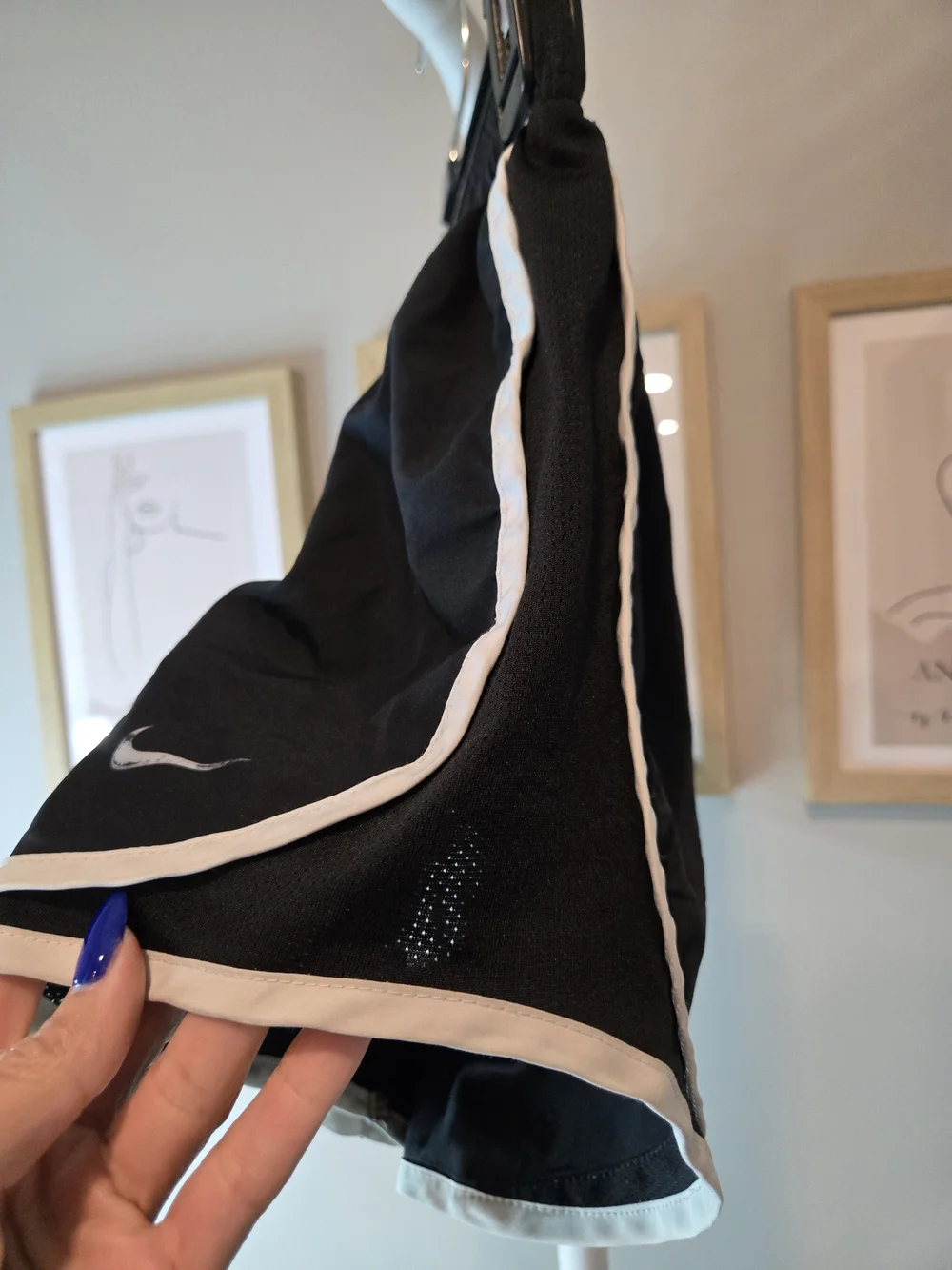 Nike Black Running Shorts with White Piping
